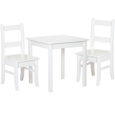 Детский комплект (столик+2 стульчика) Mealux KD-S95 White (арт.KD-F950 + KD-Y951 White) - дерево / белый (коробок 2 шт.)
