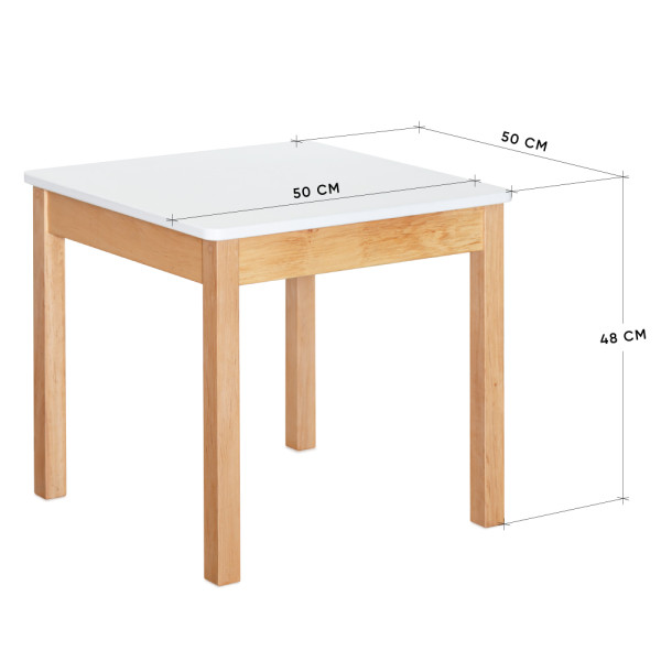 Детский столик Mealux KD-F951 White Wood - столешница белая / каркас дерево (коробок 1 шт.)