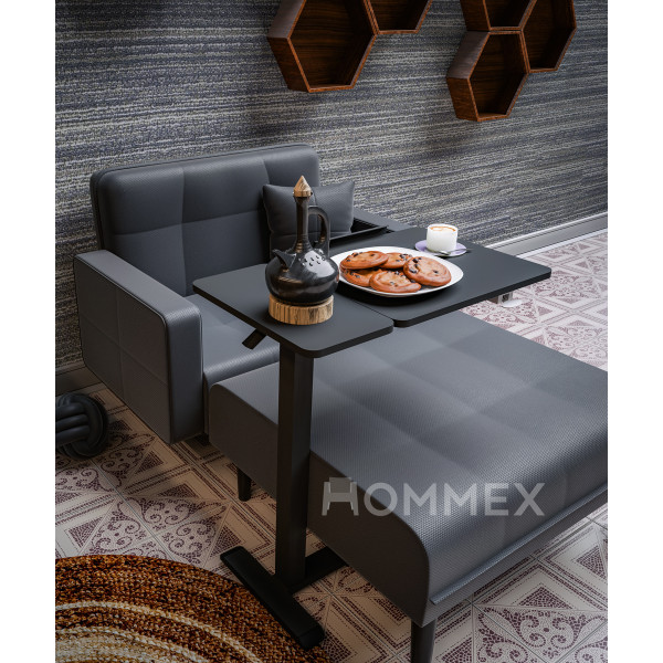 Стол Hommex Mobidesk Duo Black (арт. ТН-010-2 Black) - cтолешница черная / ножки черные (коробок 1 шт.)