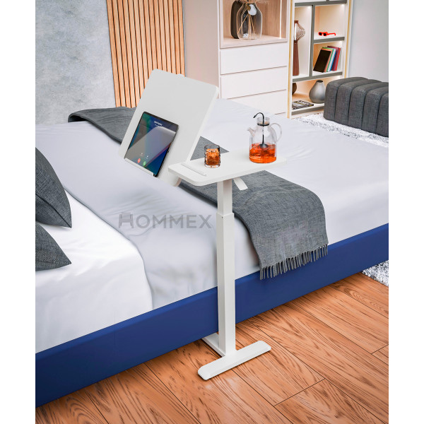 Стіл Hommex Mobidesk Duo USB White (арт. ТН-010-2 White) - стільниця біла / ніжки білі (коробок 1 шт.)