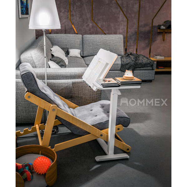 Стіл Hommex Mobidesk Duo USB White (арт. ТН-010-2 White) - стільниця біла / ніжки білі (коробок 1 шт.)