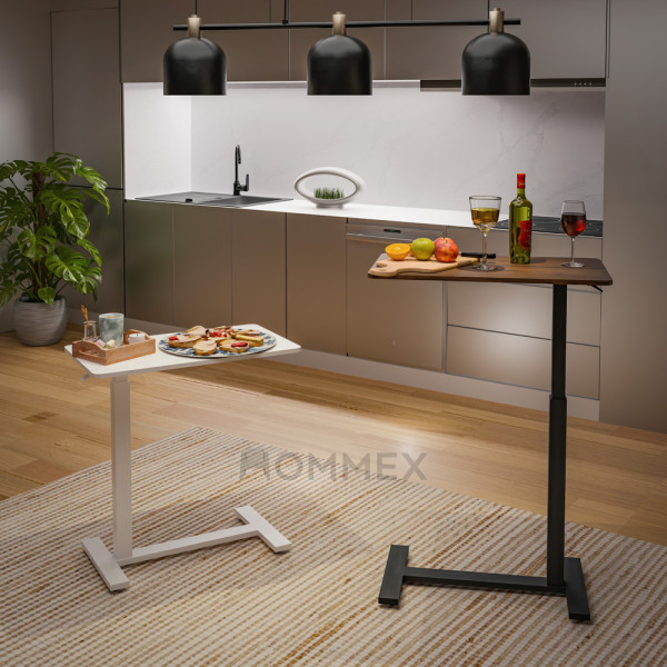 Стол Hommex Mobidesk Walnut (арт. ТН-010 Walnut) - столешница ореховая / ножки черные (коробок 1 шт.)