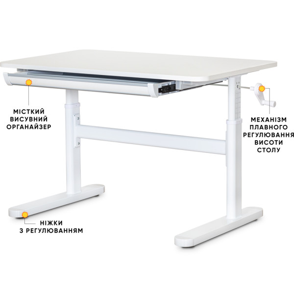 Дитячий стіл Evo-Kids TH-210 Lite White (арт.TH-210 W Lite) - стільниця біла / ніжки білі (коробок-1 шт.)