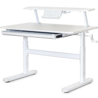 Дитячий стіл Evo-Kids TH-210 з полицею S50 XL White (арт.TH-210 W + BD-S50 XL) - стільниця біла / ніжки білі (коробок-2 шт.)