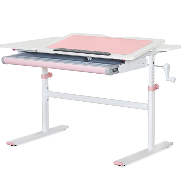 Детский стол Evo-кids TH-220 Pink (арт. TH-220 W/PN)  - столешница белая / ножки розовые (коробок-1 шт.)