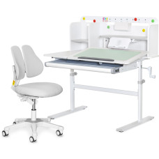 Комплект парта Evo-кids TH-230 Grey + кресло Evo-kids Mio Lite G (арт.TH-230 W/G + Y-208 G) - обивка серая / накладки на ножках серые (коробок-2 шт.)