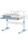 Детский стол ErgoKids TH-310 с полкой S30 Blue (арт.TH-310 W/BL + BD-S30 BL) - столешница белая / накладки на ножках голубые (коробок-2 шт.)