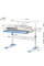 Детский стол ErgoKids TH-310 с полкой S30 Blue (арт.TH-310 W/BL + BD-S30 BL) - столешница белая / накладки на ножках голубые (коробок-2 шт.)