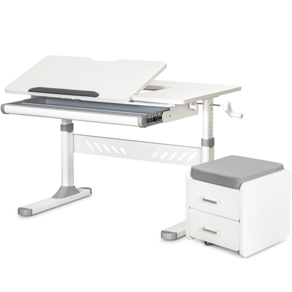 Комплект (S) ErgoKids TH-310 Grey (парта + тумба) (арт.TH-310 + BD C3_GREY)-  накладки серые / обивка серая (коробок 2 шт.)