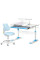 Комплект парта Ergokids TH-320 Blue + кресло Evo-kids Mio Lite KBL (арт.TH-320 W/BL + Y-208 KBL) - обивка голубая / накладки на ножках голубые (коробок-2 шт.)