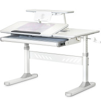 Детский стол Ergokids TH-320 Grey (арт. TH-320 W/G) - столешница белая / накладки на ножках серые (коробок-1 шт.)
