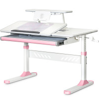 Дитячий стіл Evo-Kids TH-320 Pink (арт. TH-320 W/PN) - стільниця біла / накладки на ніжках рожеві (коробок-1 шт.)