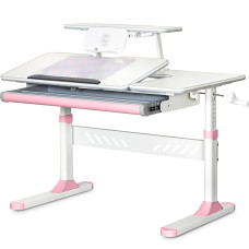Детский стол Ergokids TH-320 Pink (арт. TH-320 W/PN) - столешница белая / накладки на ножках розовые (коробок-1 шт.)