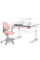 Комплект стол Ergokids TH-320 Pink + кресло Evo-kids Mio KP (арт. TH-320 W/PN + Y-407 KP) - обивка розовая / накладки на ножках розовые (коробок 2 шт.)