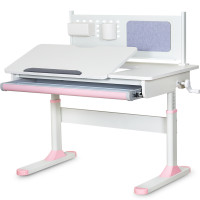 Детский стол ErgoKids TH-325 Pink (арт.TH-325 W/PN) - столешница белая / накладки на ножках розовые (коробок-2 шт.)