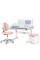 Комплект (L) ErgoKids TH-325 Pink (парта + крісло + тумба) (арт. TH-325 + Y-412 Lite + BD C3_PINK) - накладки рожеві / рожева оббивка (коробок 4 шт.)