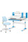 Комплект парта Ergokids TH-330 Blue + кресло Evo-kids Mio Lite KBL (арт.TH-330 W/BL+ Y-208 KBL) - обивка голубая / накладки на ножках темно-голубые (коробок-2 шт.)