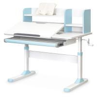 Детский стол Ergokids TH-330 Light Blue (арт. TH-330 W/Z) - столешница белая / накладки на ножках светло-голубые (коробок-1 шт.)
