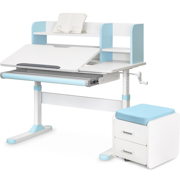 Комплект (S) ErgoKids TH-330 Light Blue (парта + тумба) (арт.TH-330 Z + BD C3_BLUE) - накладки светло-голубые / обивка голубая (коробок 2 шт.)