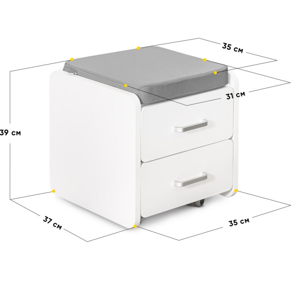 Комплект (S) ErgoKids TH-330 Grey (парта + тумба) (арт.TH-330 + BD C3_GREY) - накладки серые / обивка серая (коробок 2 шт.)