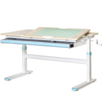 Детский стол Evo-kids TH-360 Lite Blue (арт. TH-360 TG/BL Lite) - столешница дерево / накладки на ножках голубые (коробок 1 шт.)