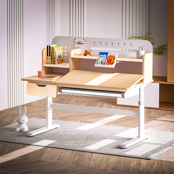 Детский стол Evo-kids TH-360 Plus Grey (арт. TH-360 TG/G Plus) - столешница дерево / накладки на ножках серые (коробок 3 шт.)