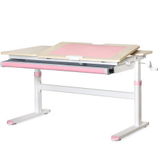 Детский стол Evo-kids TH-360 Lite Pink (арт. TH-360 TG/PN Lite) - столешница дерево / накладки на ножках розовые (коробок 1 шт.)