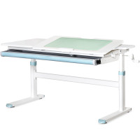 Детский стол Evo-kids TH-360 Lite Blue (арт. TH-360 WG/BL Lite) - столешница белая / накладки на ножках голубые (коробок 1 шт.)