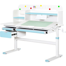 Дитячий стіл Evo-kids TH-360 Plus Blue (арт. TH-360 WG/BL Plus) - стільниця біла / накладки на ніжках блакитні (коробок 3 шт.)