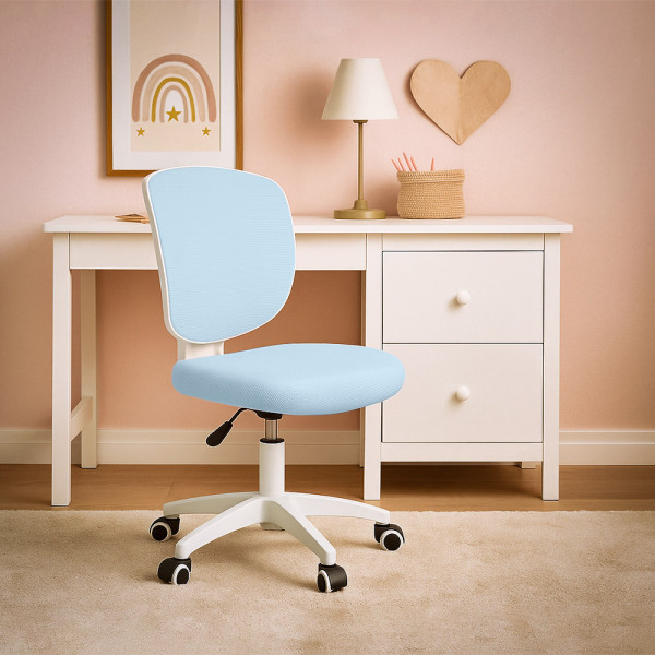 Детское кресло Evo-Kids Study Air Blue (арт. Y-101 KBL) - спинка сетка / сиденье ткань / голубое (коробок-1 шт.)