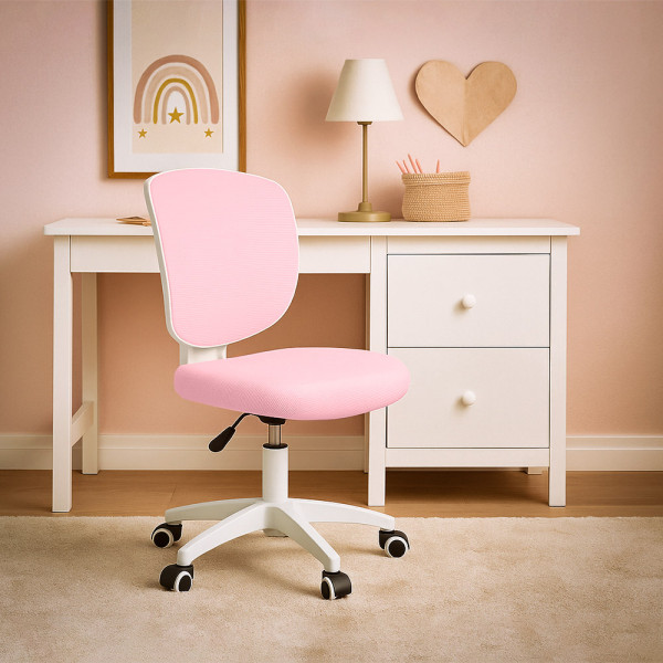 Детское кресло Evo-Kids Study Air Pink (арт. Y-101 KP) - спинка сетка / сиденье ткань / розовое (коробок-1 шт.)