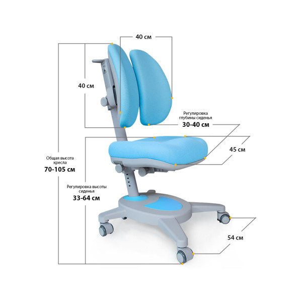 Кресло Mealux Onyx Duo KBL (арт.Y-115 KBL) - обивка голубая однотонная (коробок-1 шт.)