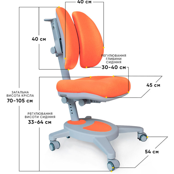Кресло Mealux Onyx Duo KY (арт.Y-115 KY) - обивка оранжевая однотонная (коробок-1 шт.)