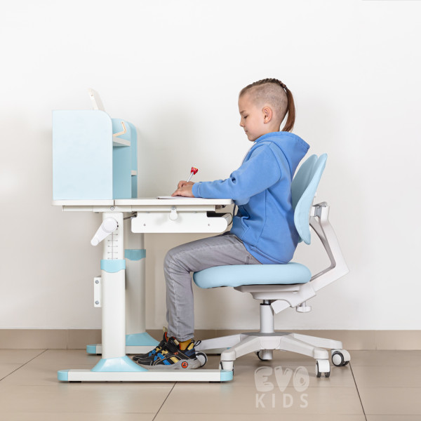 Детское кресло Evo-kids Mio Lite Blue (арт.Y-208 KBL) - обивка голубая однотонная (коробок-1шт.)