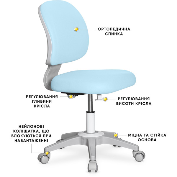 Дитяче крісло Evo-kids Limpi Blue (арт.Y-212 KBL) - обивка голуба однотонна (коробок-1шт.)