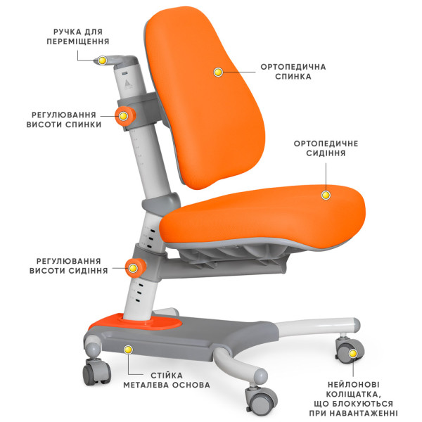 Кресло Evo-kids Omega (арт.Y-220 KY) - обивка оранжевая однотонная (коробок-1 шт.)