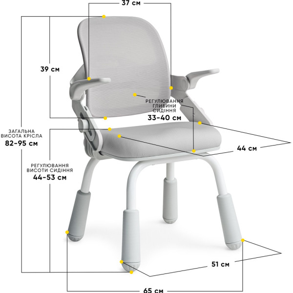 Дитяче крісло Mealux Neo Air Static Grey (арт.Y-306 G) - сіра оббивка (коробок-1 шт.)