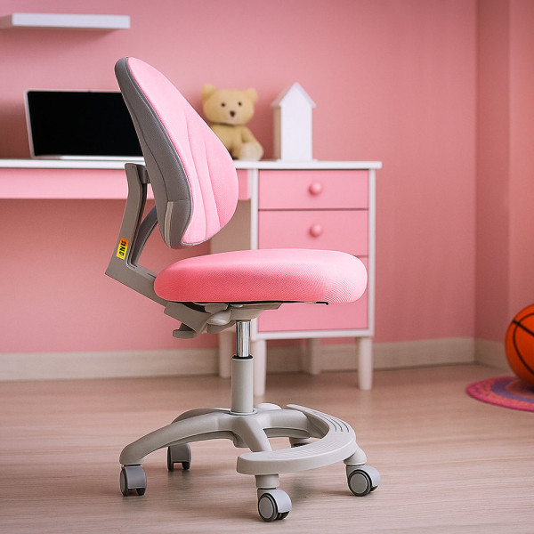 Кресло детское ErgoKids GT Y-401 ortopedic pink- обивка розовая однотонная (коробок-1 шт.)