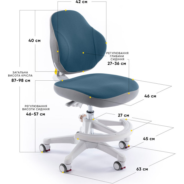 Детское кресло Evo-Kids Mio Classic Dark blue (арт.Y-405 DB) - обивка синя однотонная (коробок-1 шт.)