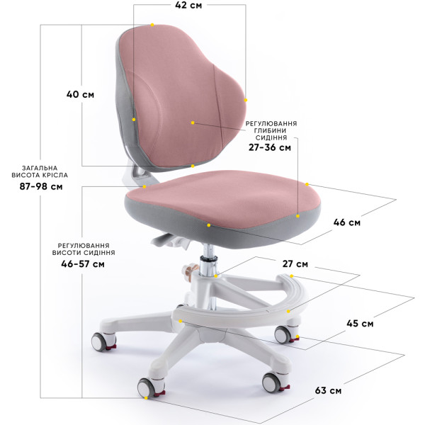 Детское кресло Evo-kids Mio Classic DP (арт.Y-405 DP)  - обивка темно-розовая однотонная (коробок-1 шт.)