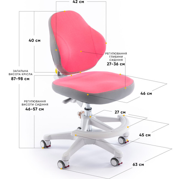 Детское кресло Evo-Kids Mio Classic Pink (арт.Y-405 KP) - обивка розовая однотонная (коробок-1 шт.)