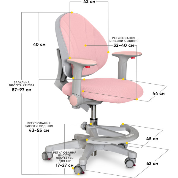 Детское кресло Evo-kids Mio KP (арт.Y-407 KP) - обивка розовая однотонная (коробок-1шт.)