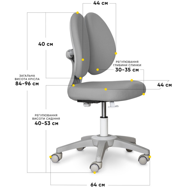 Дитяче крісло Mealux Sprint Duo Lite Grey (арт.Y-412 Lite G) - оббивка сіра однотонна (коробок-1шт.)