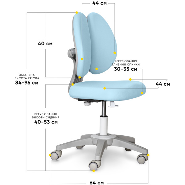 Дитяче крісло Mealux Sprint Duo Lite Blue (арт.Y-412 Lite KBL) - оббивка блакитна однотонна (коробок-1шт.)