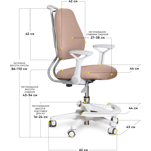 Дитяче крісло Evo-kids Mio Ergo Brown (арт.Y-507 BR) - оббивка світло-коричнева однотонна (коробок-1шт.)