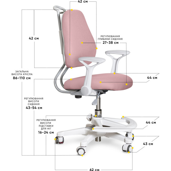Дитяче крісло Evo-Kids Mio Ergo Dark Pink (арт.Y-507 DP) - оббивка темно-рожева (коробок-1шт.)