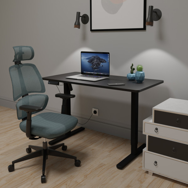 Кресло Mealux Leo Air Plus Grey /Blue (арт.Y-546 KBGL) - обивка сетка / серо-голубая однотонная (коробок-1 шт.)