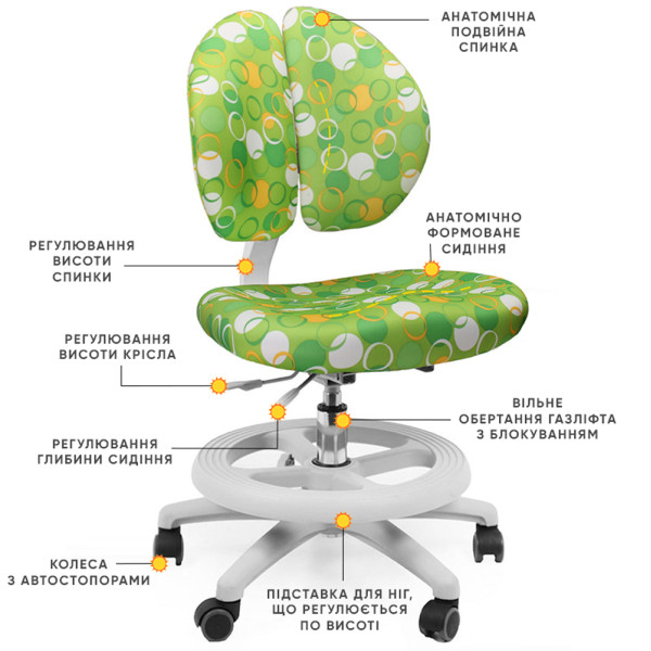 Кресло Mealux Duo Kid Z (арт.Y-616 Z) обивка зеленая с шариками (коробок-1 шт.)