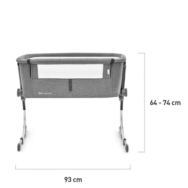 Приставная кровать-люлька Kinderkraft Uno Grey (KKLUNOGRY00000)
