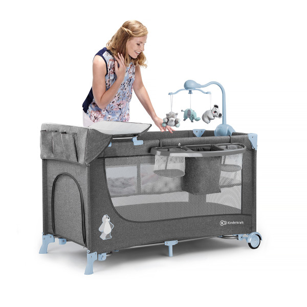 Кровать-манеж с пеленатором Kinderkraft Joy Blue (KKLJOYBLU000AC)